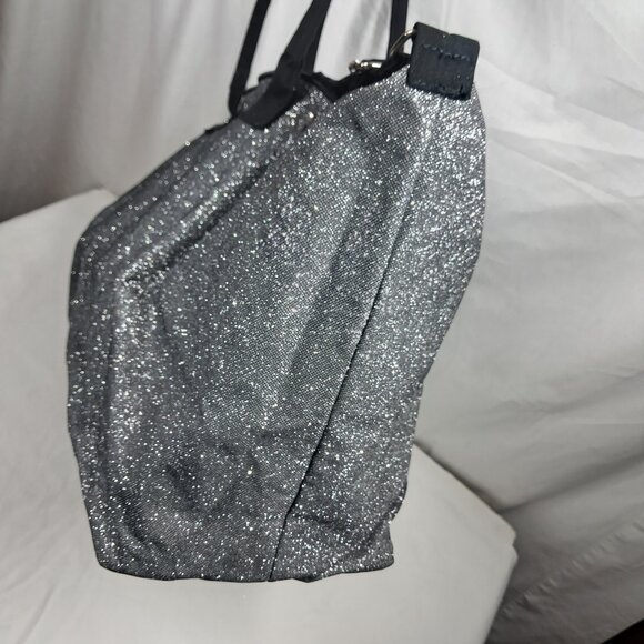 Victoria's Secret Glitter Silver Black "London,New York,Paris" Duffle Weekender - Picture 6 of 12